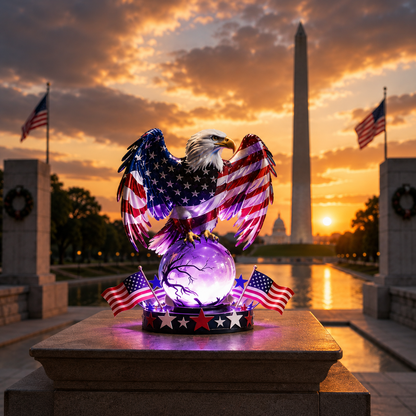 🦅 American Pride Decor- 🇺🇸 Freedom Eagle Patriotic LED Table Lamp✨