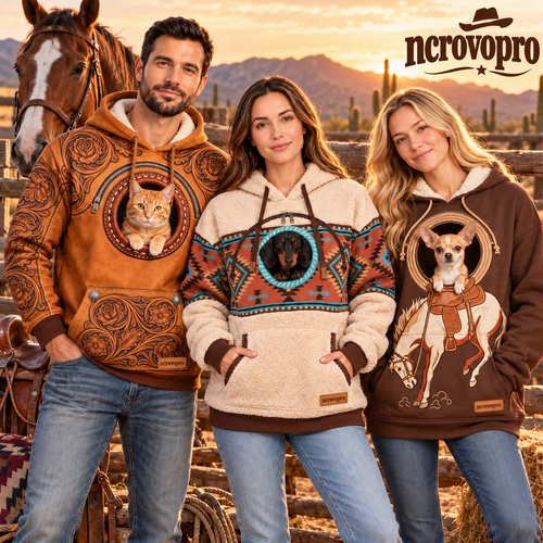Ahlwocore Western pet pouch hoodie - Desert Trail S