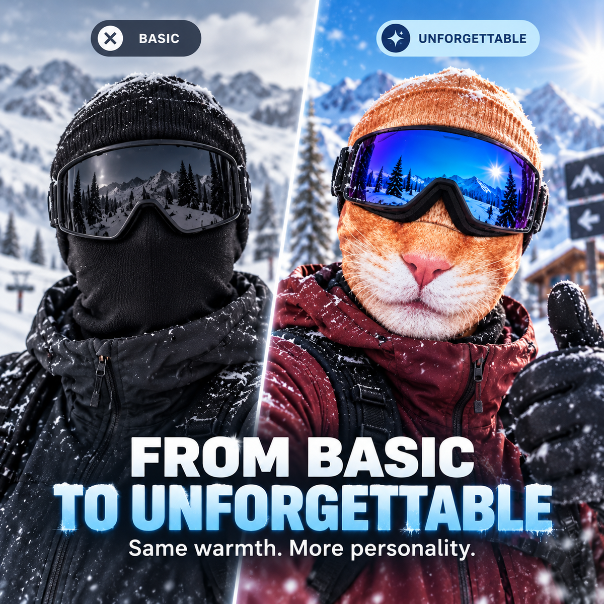 Tiger animal face ski mask