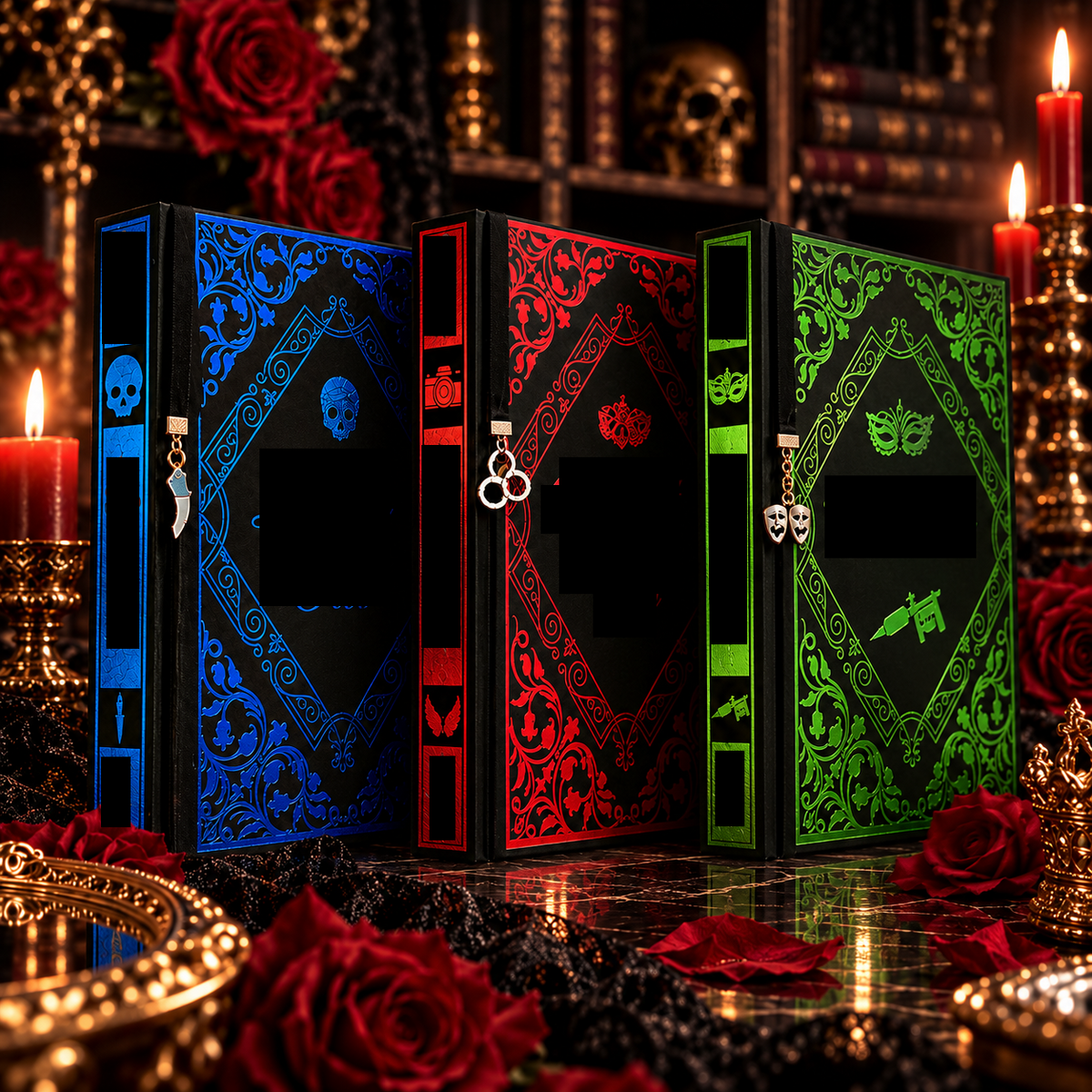 🖤 Gothic Collector Hardcover Trio – Blue, Crimson & Emerald Editions
