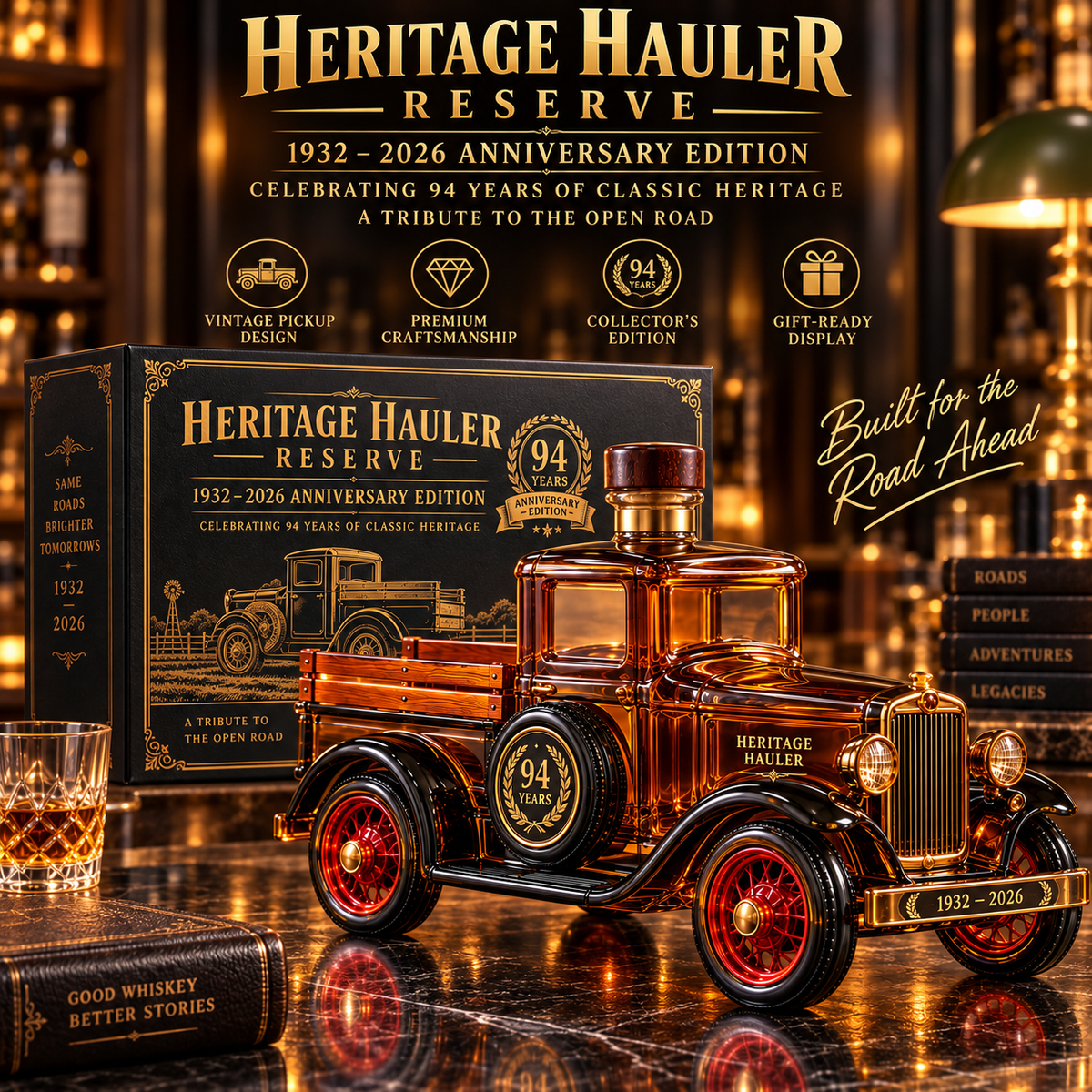🚚🥃 Heritage Hauler Reserve – 94th Anniversary Vintage Truck Whiskey Decanter  | Collector's Edition Gift🎁