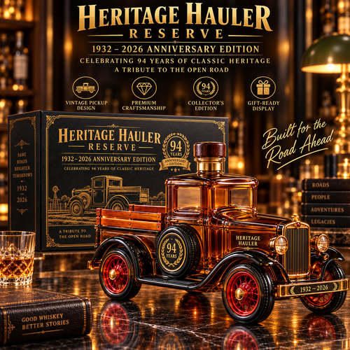 🚚🥃 Heritage Hauler Reserve – 94th Anniversary Vintage Truck Whiskey Decanter  | Collector's Edition Gift🎁