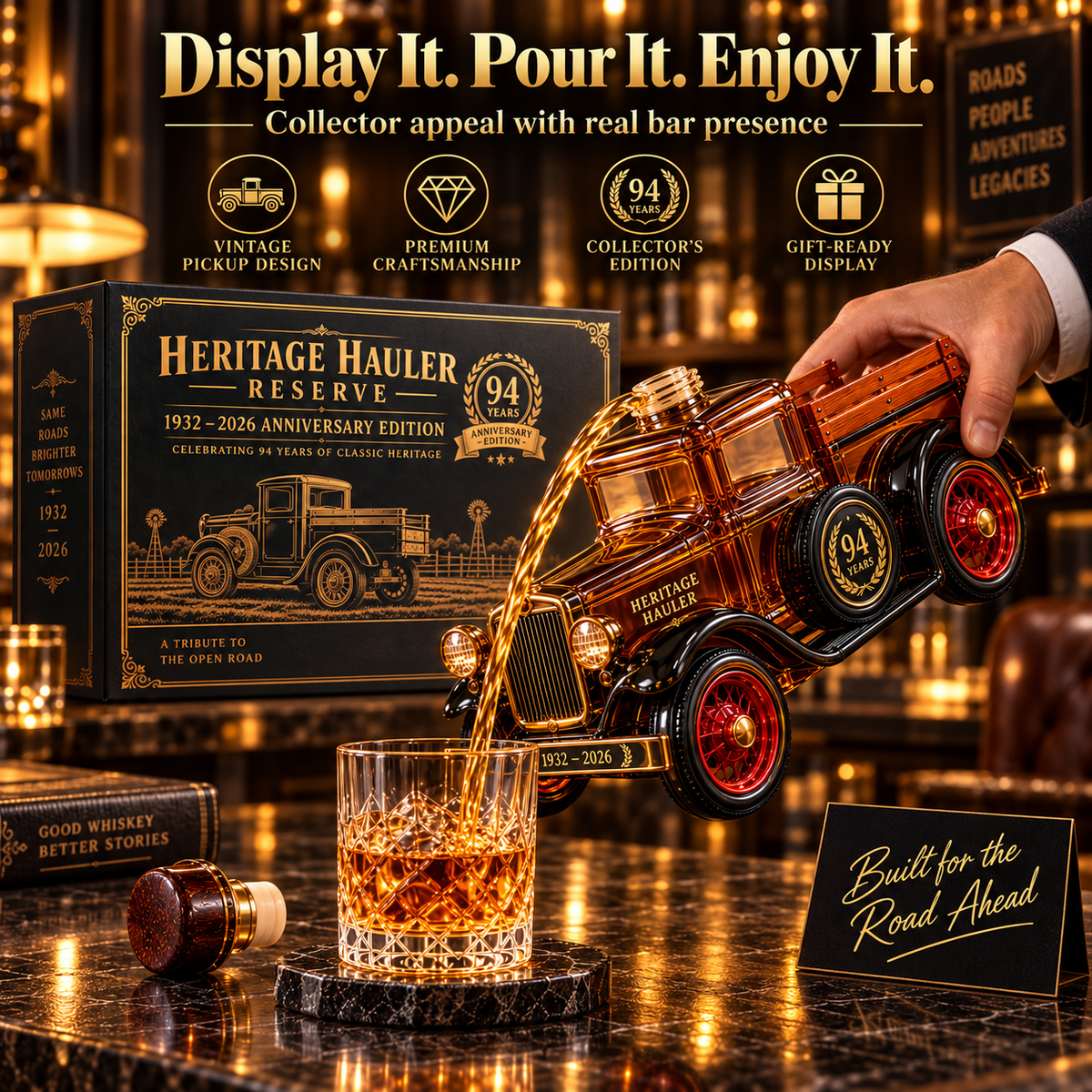 🚚🥃 Heritage Hauler Reserve – 94th Anniversary Vintage Truck Whiskey Decanter  | Collector's Edition Gift🎁