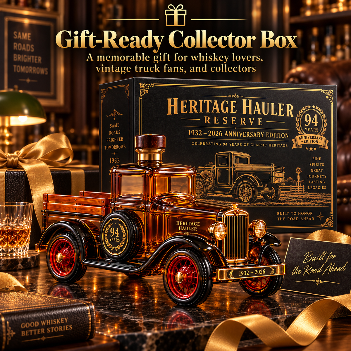🚚🥃 Heritage Hauler Reserve – 94th Anniversary Vintage Truck Whiskey Decanter  | Collector's Edition Gift🎁