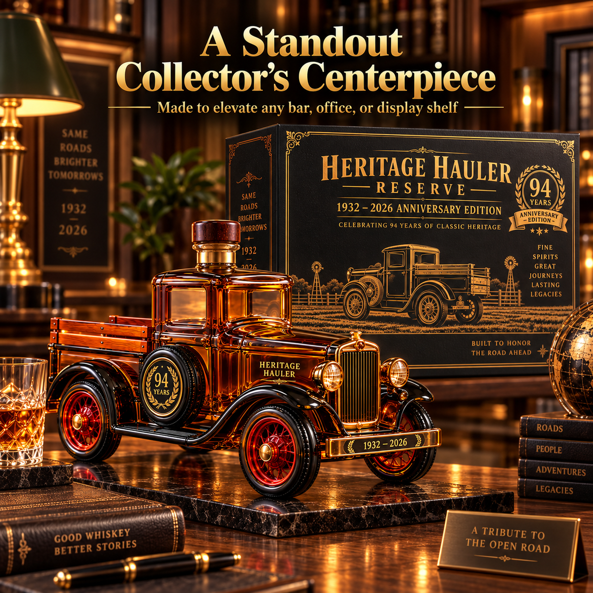 🚚🥃 Heritage Hauler Reserve – 94th Anniversary Vintage Truck Whiskey Decanter  | Collector's Edition Gift🎁
