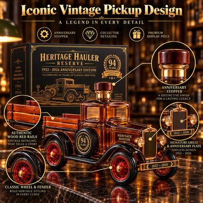 🚚🥃 Heritage Hauler Reserve – 94th Anniversary Vintage Truck Whiskey Decanter  | Collector's Edition Gift🎁