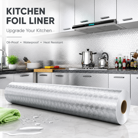 Stainless Steel Kitchen Oil-Proof Adhesive Wallpaper Roll