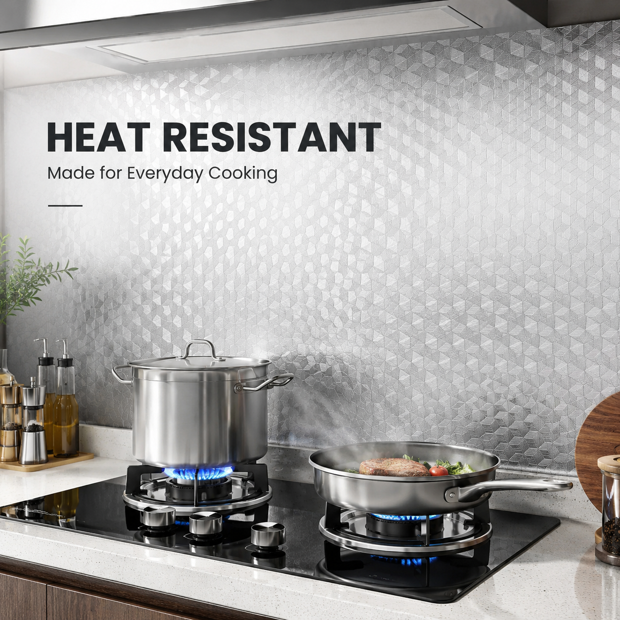 Stainless Steel Kitchen Oil-Proof Adhesive Wallpaper Roll