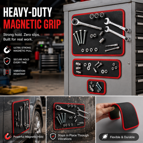 3-Piece Flexible Magnetic Tool Mat & Tray Holder 🛠️🧲
