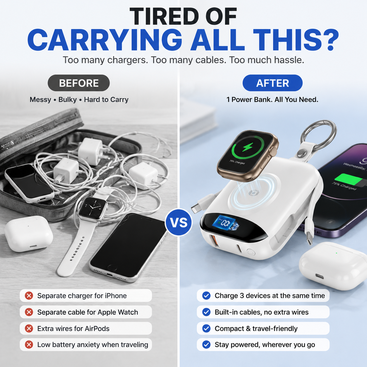 🔥 LAST DAY 50% OFF – 3-in-1 Magnetic Power Bank For iPhone, Apple Watch & AirPods