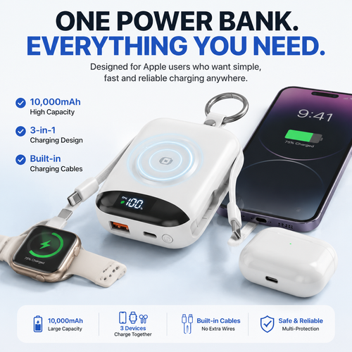 🔥 LAST DAY 50% OFF – 3-in-1 Magnetic Power Bank For iPhone, Apple Watch & AirPods