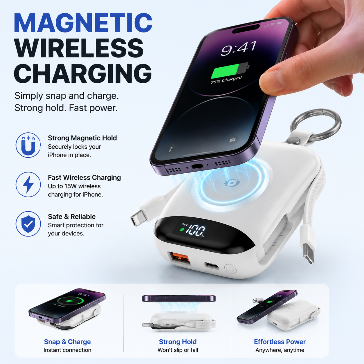 🔥 LAST DAY 50% OFF – 3-in-1 Magnetic Power Bank For iPhone, Apple Watch & AirPods
