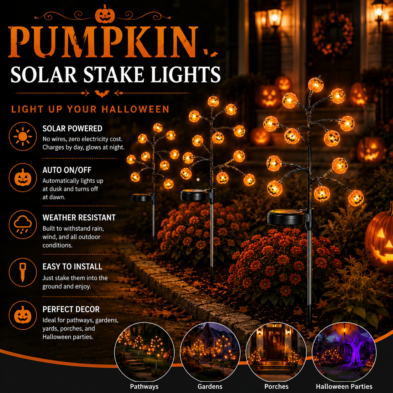 🎃 Hurry! 50% OFF Last Day – Solar Pumpkin Lights Light Up Your Halloween Yard 👻