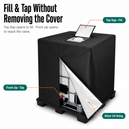💧🛡️ 420D IBC Tote Cover – Waterproof UV-Resistant Outdoor Tank Protector
