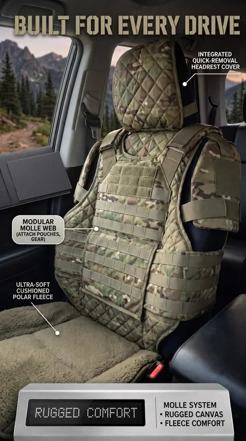 🚙Rugged MOLLE Truck Seat Cover – Tactical Storage, Seat Protection & Comfort