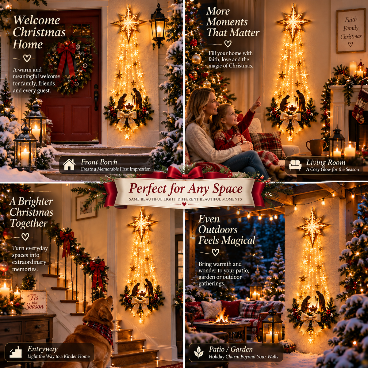 ✨Last Day 54% OFF✨✝️ Bethlehem Star of Faith – Lighted Nativity Wall Decor
