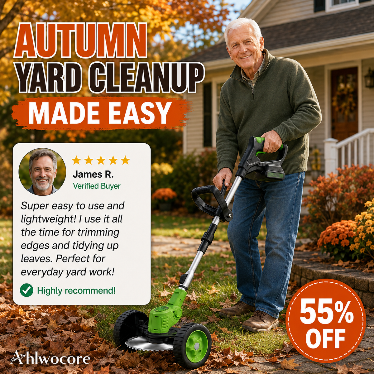 🔥 Cut, Edge & Trim with Ease! 🌿 21V 3-in-1 Cordless Trimmer + 2 Batteries | Save 55% Today