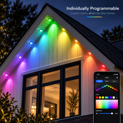 🏠✨Permanent Outdoor Smart Lights – 📱App-Controlled Multi-Color Roofline Lighting