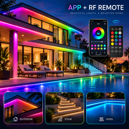 🏠✨Permanent Outdoor Smart Lights – 📱App-Controlled Multi-Color Roofline Lighting