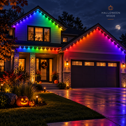 🏠✨Permanent Outdoor Smart Lights – 📱App-Controlled Multi-Color Roofline Lighting