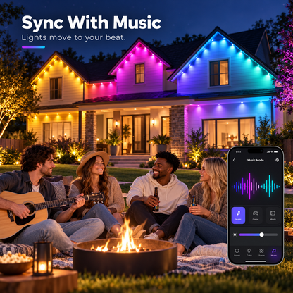 🏠✨Permanent Outdoor Smart Lights – 📱App-Controlled Multi-Color Roofline Lighting