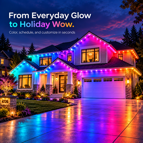 🏠✨Permanent Outdoor Smart Lights – 📱App-Controlled Multi-Color Roofline Lighting
