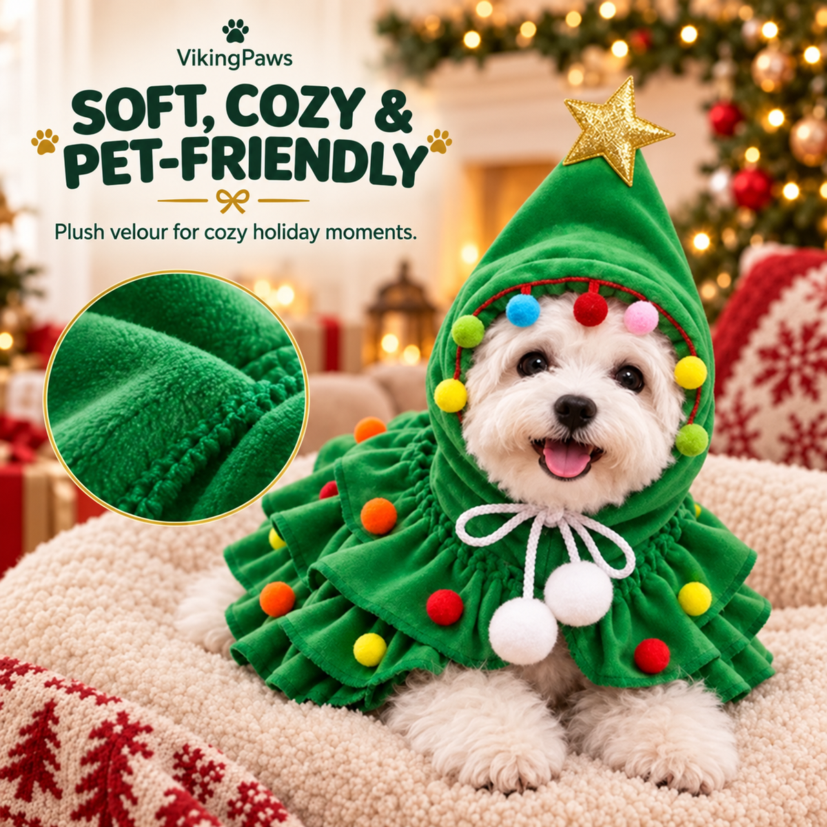 Holiday Christmas tree costume for pets