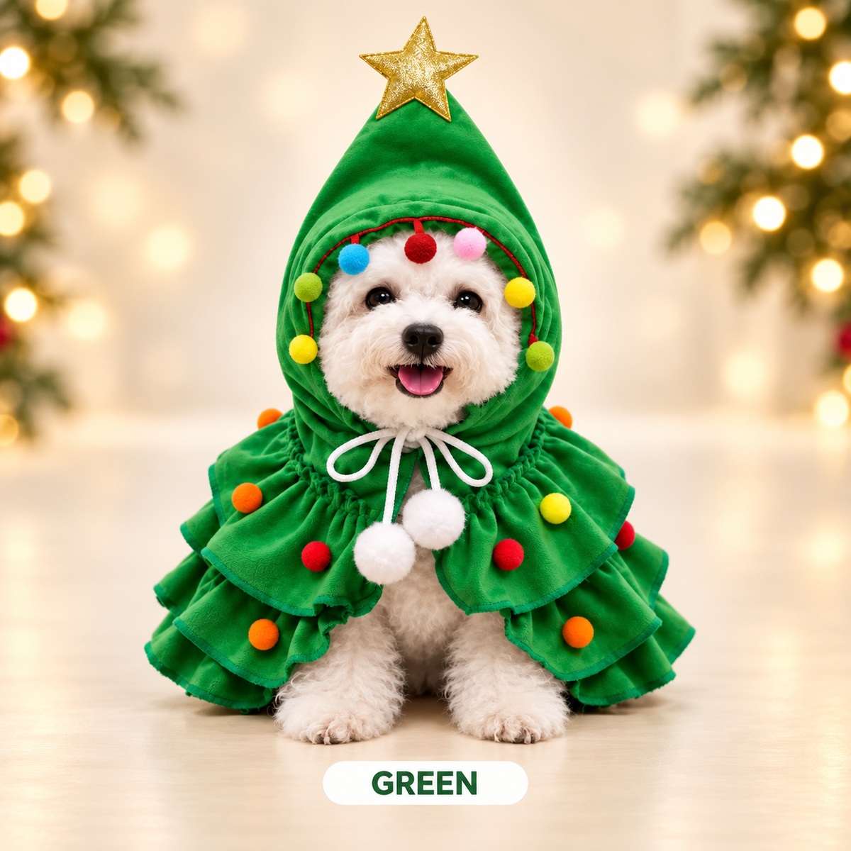 Green Christmas tree pet costume