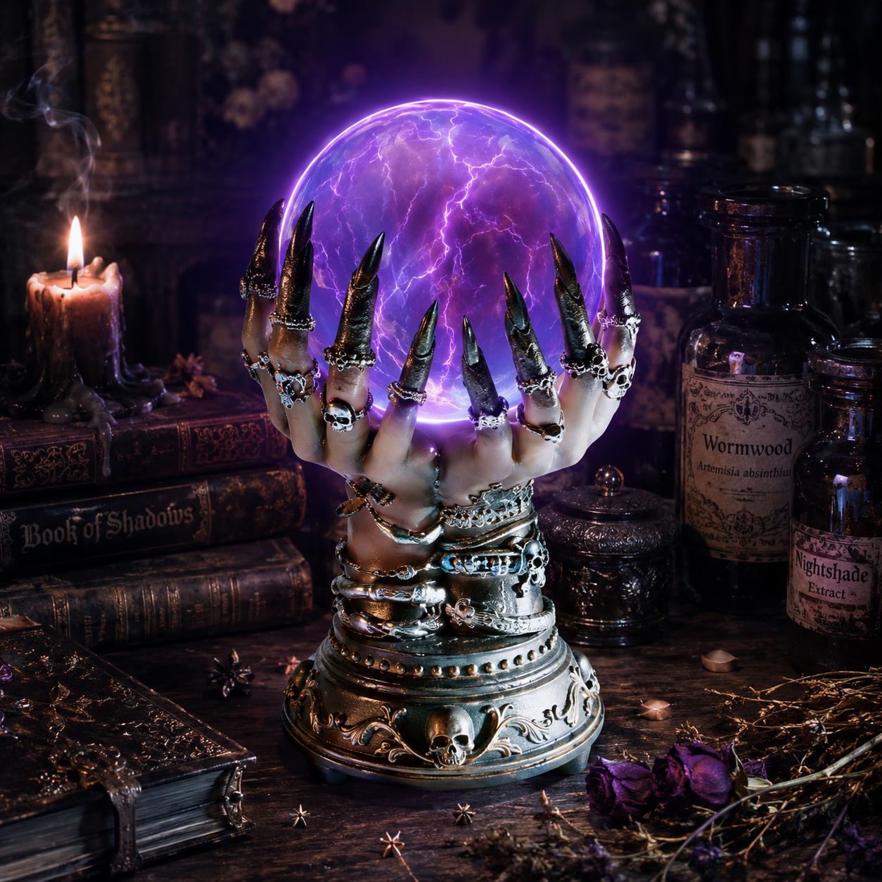 🔥🔥Free Shipping Dark Witch's Hand Lightning Crystal Ball - Touch to awaken the mysterious magic