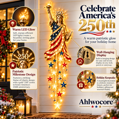 🗽 Liberty 250 Starfall Wall Glow – Patriotic Anniversary Lighted Keepsake