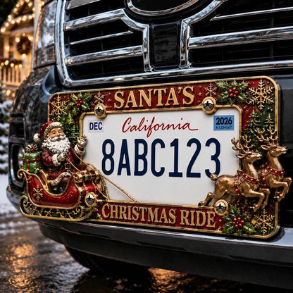 🎄Christmas License Plate Frame – Festive Style for Every Ride