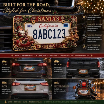 🎄Christmas License Plate Frame – Festive Style for Every Ride
