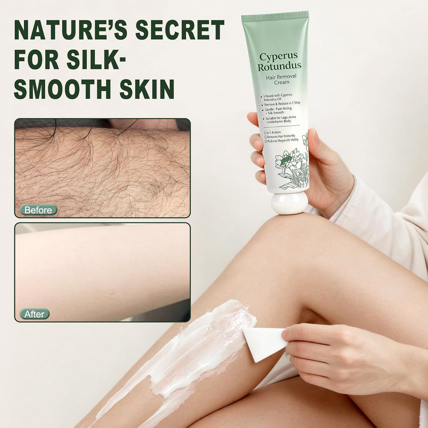 ✨LAST DAY -BUY 1 GET 1 FREE🤩  Painless Depilatory Cream – No Razor Bumps, No Harsh Odor