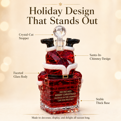 🎅 Santa Stuck in Chimney Decanter – Funny Holiday Whiskey Bottle 🥃