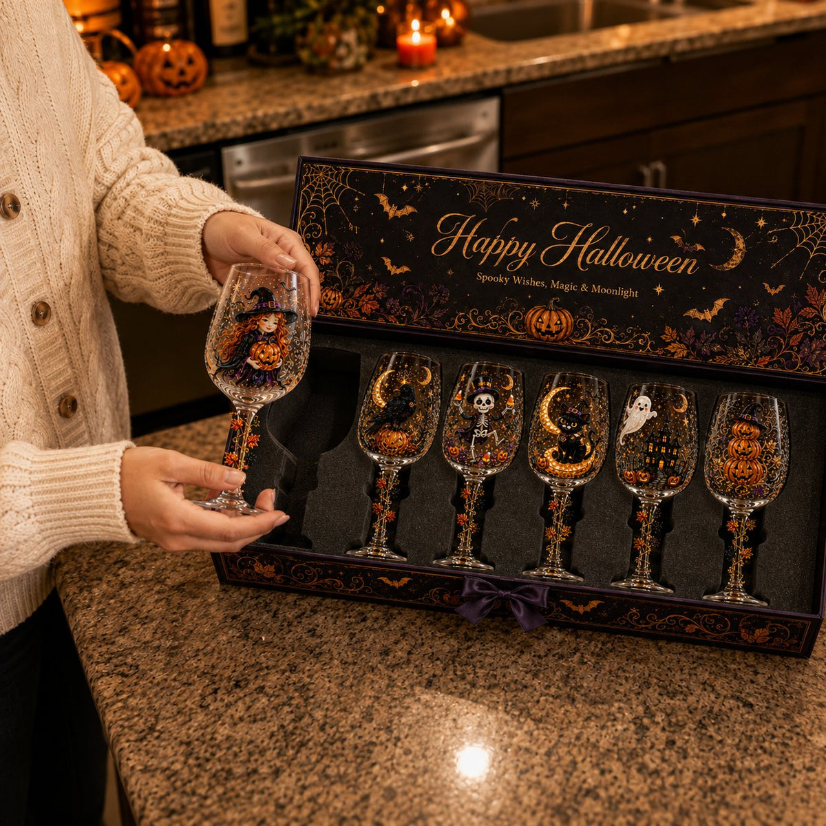 🎃  Halloween Goblet – Spooky Stemmed Glass