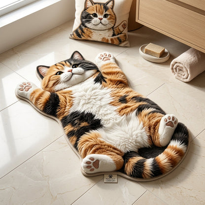 🐱Chubby Tabby Cat Shaped Rug – Soft Cat Lover Home Decor