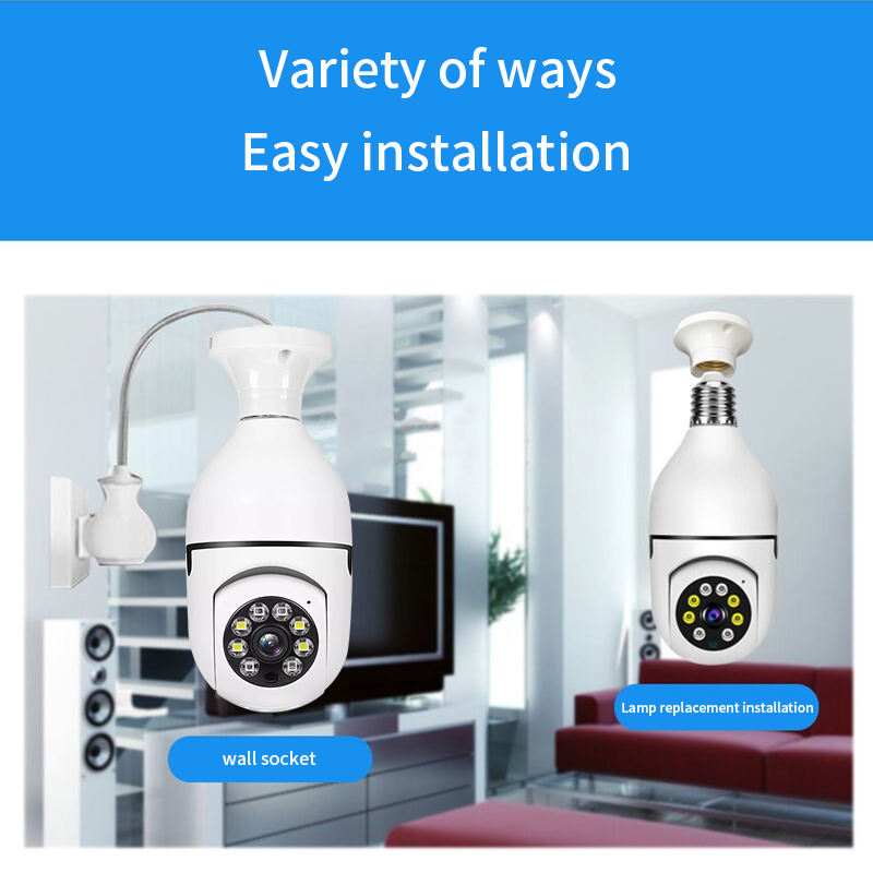 🔦🏠 WiFi Bulb Security Camera | Weatherproof 360° Rotating Surveillance Cam With Smart Motion Alert & Color Night Vision