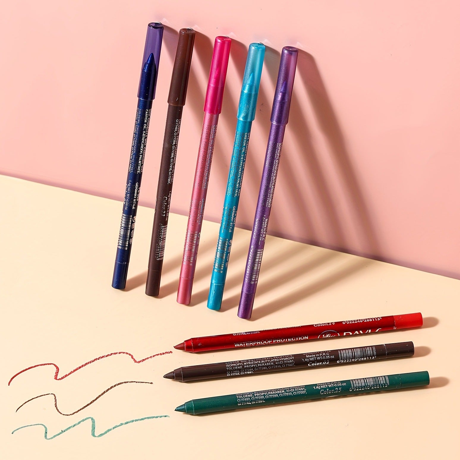 🔥 Limited Edition 50% OFF🌈14-Pack Eyeliner Pencil Waterproof Colored Paste Liners with Metallic & Shimmer Finishes Smudge-Proof