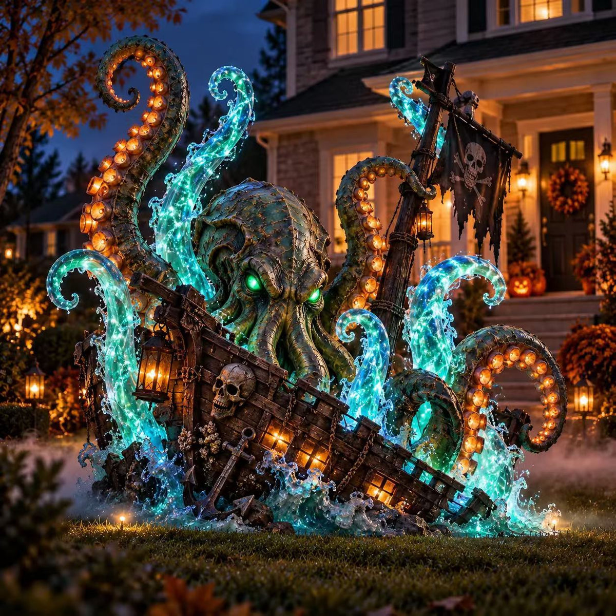 👻Glowing Grim Reaper🔥 Haunted Soul Reaper Lighted Halloween Yard Decoration 🎃