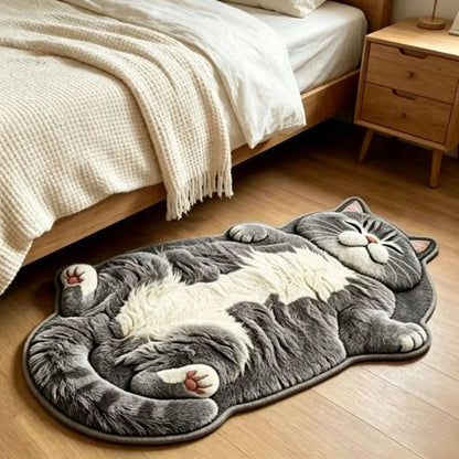 🐱Chubby Tabby Cat Shaped Rug – Soft Cat Lover Home Decor