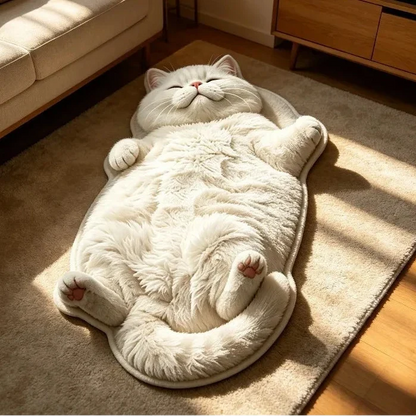 🐱Chubby Tabby Cat Shaped Rug – Soft Cat Lover Home Decor