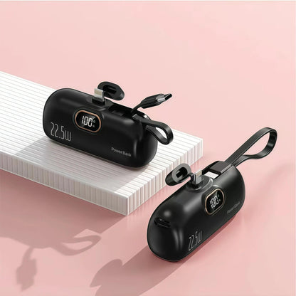 🔋 Pocket-Friendly Capsule Power Bank, Ultra Light 5000mAh  USB-C Portable Battery, Compatible With iPhone & Samsung, type-c，Multi-Color Available