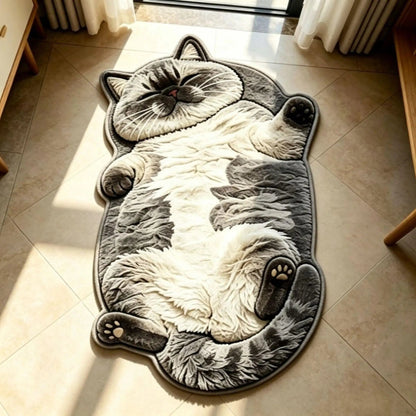 🐱Chubby Tabby Cat Shaped Rug – Soft Cat Lover Home Decor