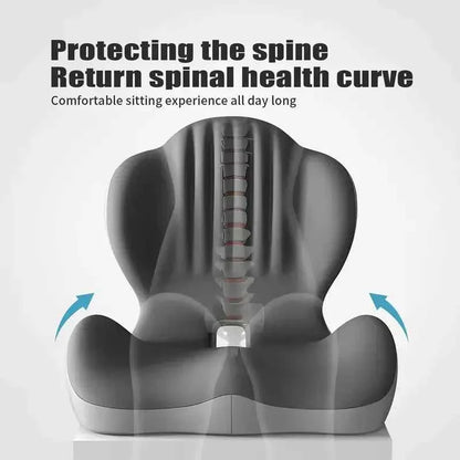 Ergonomic Memory Foam Seat Cushion with Lumbar & Back Support, Relieves Back Pain, Reduces Pressure