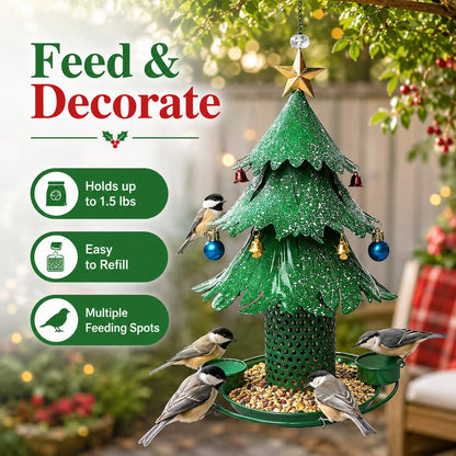 🎄Christmas Tree Bird Feeder🔥Festive Hanging Backyard Holiday Decor