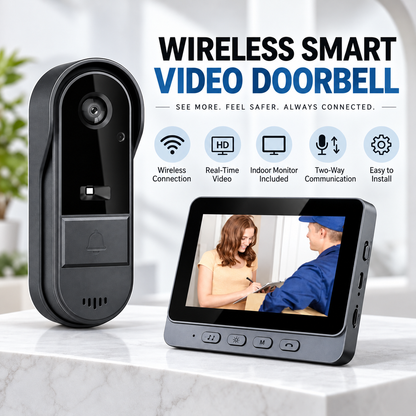 🚪X8 WiFi-Free Video Doorbell Kit— No App or Home Wi-Fi