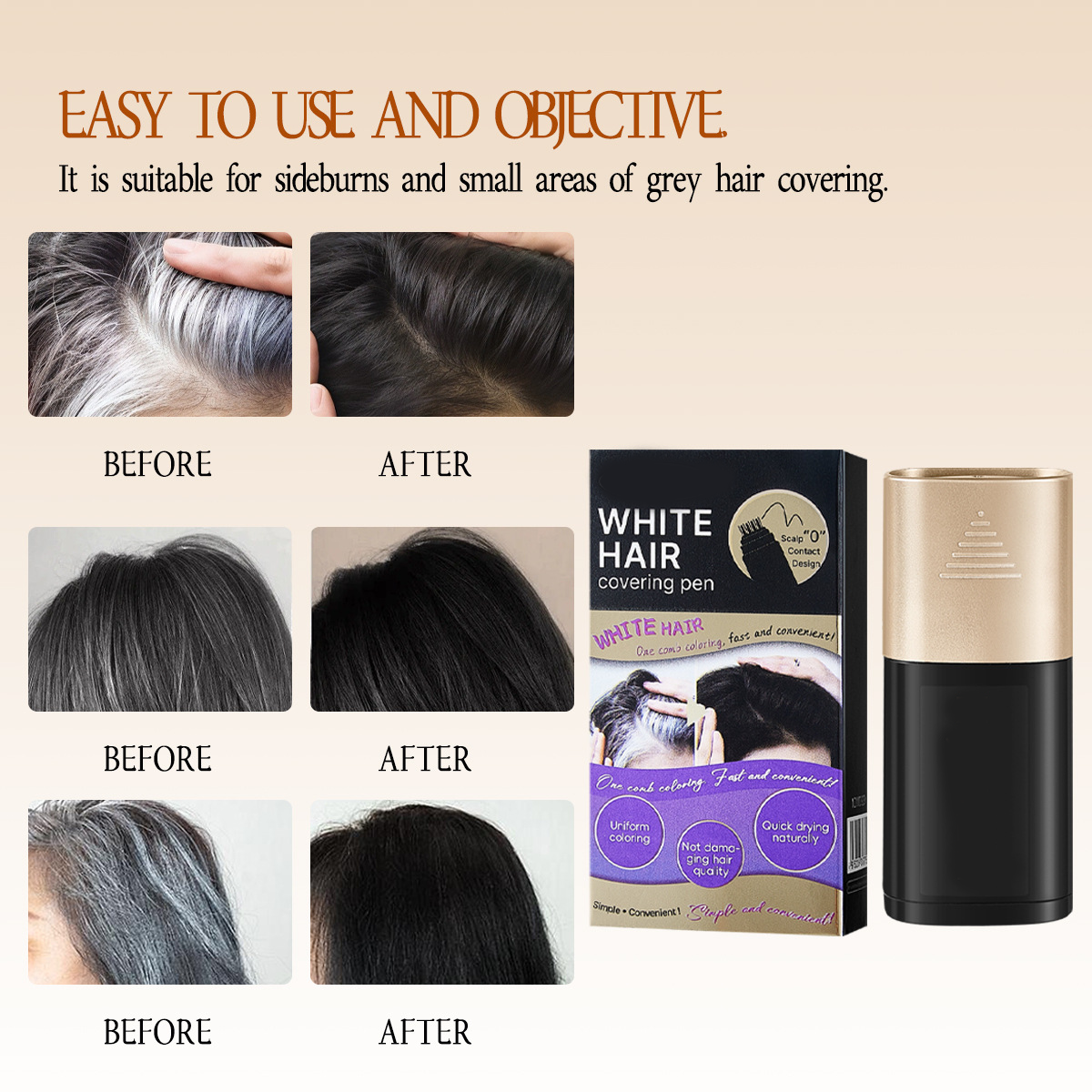 🔥Last Day 55% OFF🔥Instant Grey Hair Cover Comb-LONG-Lasting & Transfer-Resistant💧