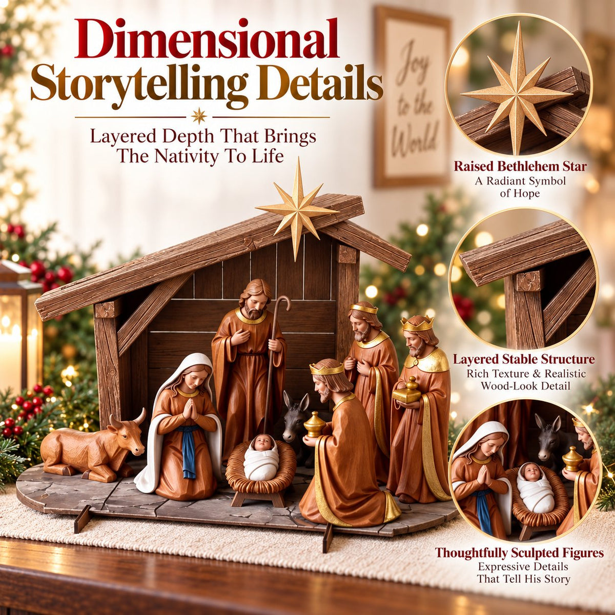 🎁 Christmas Tabletop Keepsake | Warm, Timeless Holiday Decor for Your Home
