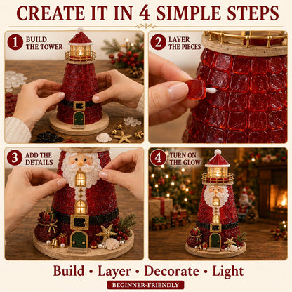 ✨Light‑Up Christmas Character Lighthouse | Complete DIY Craft Kit For Holiday Decor