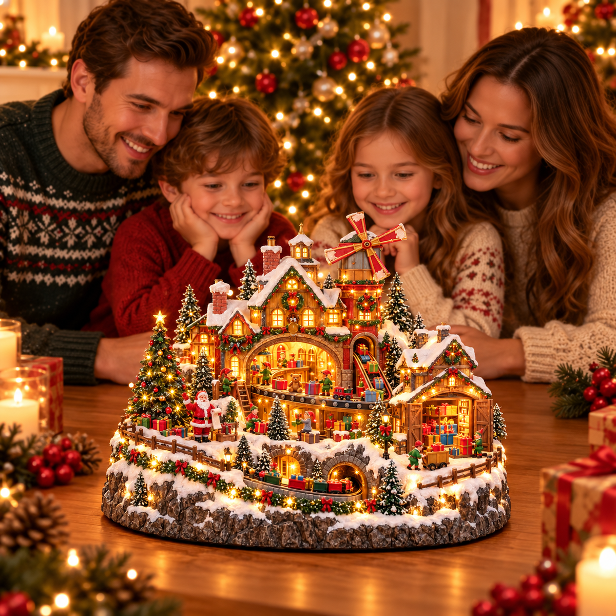 🎄✨ magical lighted christmas village – animated holiday decoration with festive charm 🎁